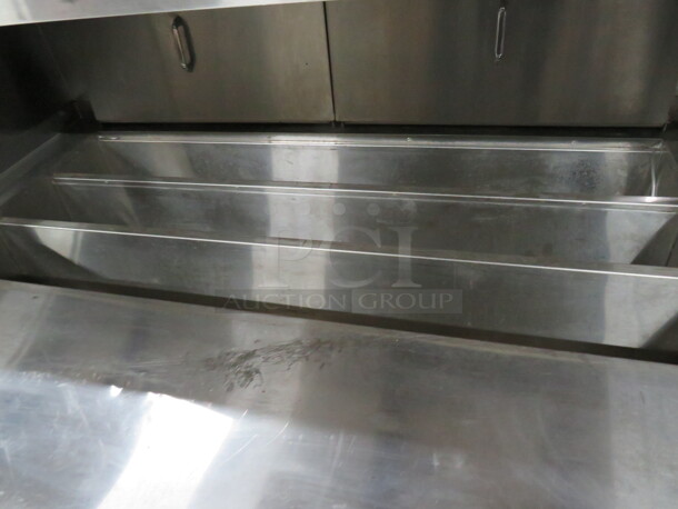 One WORKING Duke 4 Drawer Sandwich Prep Table  With SS Over Shelf On Casters. 120 Volt. Model# DPC-38-120. 60X37.5X50.5 - Image 3 of 4
