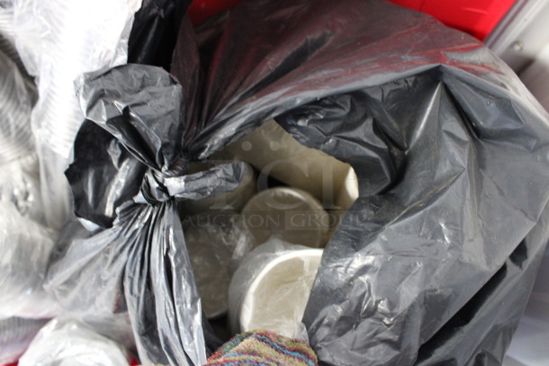 ALL ONE MONEY! Lot of Clear Plastic Cups in Red Poly Bin! - Image 5 of 5
