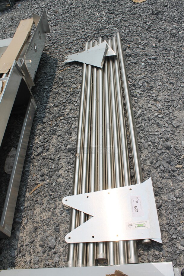 BRAND NEW SCRATCH AND DENT! Regency 600TWMS1672 Commercial Stainless Steel Tubular Wall Mounted Shelf - Image 3 of 6