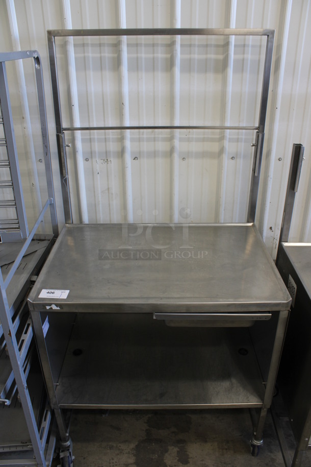 Winholt Stainless Steel Commercial Portable Table Work Station w/ Drawer and Under Shelf on Commercial Casters. 36x28x71 - Image 1 of 5