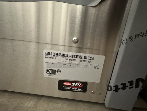 BRAND NEW SCRATCH AND DENT! Hatco GRFHS-26 Stainless Steel Commercial Countertop Electric Powered Portable Fry Holding Station. 120 Volts, 1 Phase. Tested and Working! - Image 6 of 6