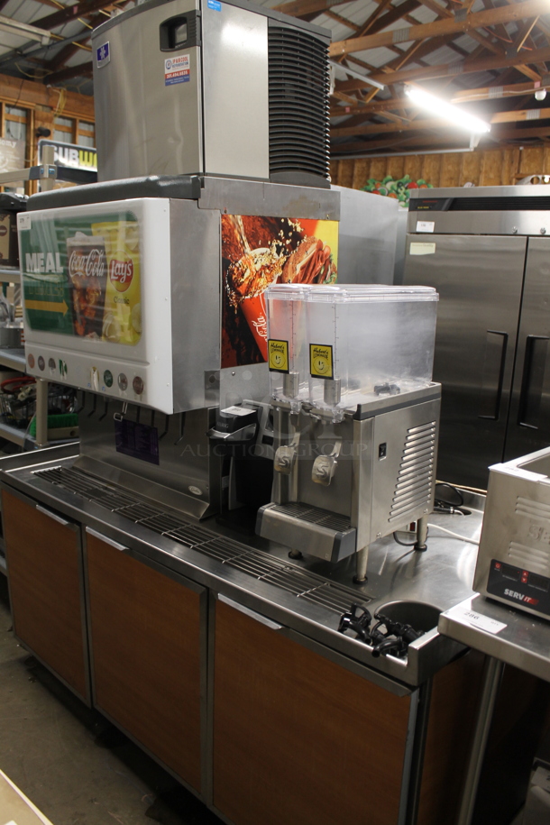2022 Manitowoc IYT0420W-161 Ice Head on Cornelius ED250-BCZ 8 Flavor Carbonated Beverage Machine and Duke SUBBD-72-LM Stainless Steel Soda Station. 115 Volts, 1 Phase. Does Not Come w/ Keurig or Crathco Drink Dispenser Seen In Pictures. - Item #1098843