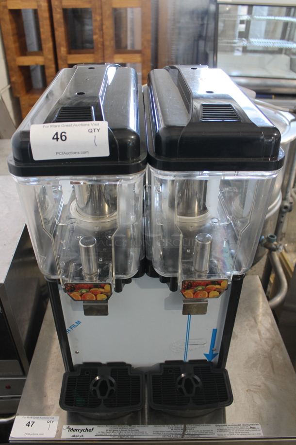 BRAND NEW SCRATCH AND DENT! Stainless Steel Commercial Countertop 2 Hopper Refrigerated Beverage Machine. Tested and Working! - Image 1 of 7