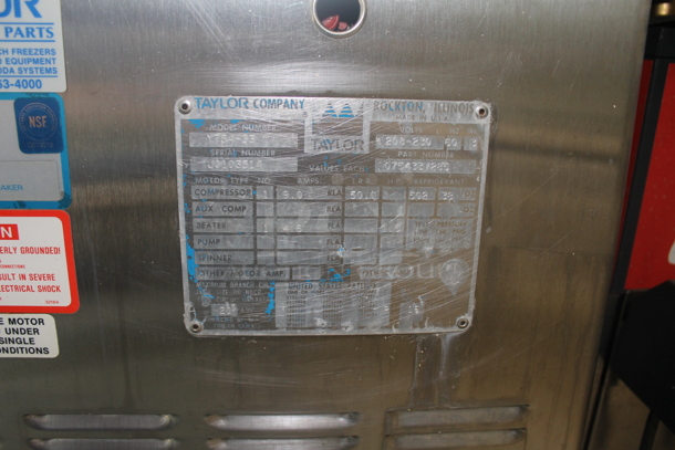Taylor Y754-33 Commercial Stainless Steel Water Cooled Electric 2 Hopper Soft Serve Ice Cream Machine On Commercial Casters. 208-230 V, 3 Phase. - Image 4 of 9