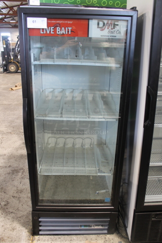 2018 True GDM-12-HC-TSL01 Metal Commercial Single Door Reach In Cooler Merchandiser w/ Poly Coated Racks. 115 Volts, 1 Phase. Tested and Working!