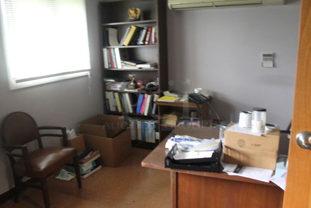 ALL ONE MONEY! ROOM LOT of Various Items Including Tables, Poly Shelving Unit and Chair. BUYER MUST REMOVE. - Image 2 of 10