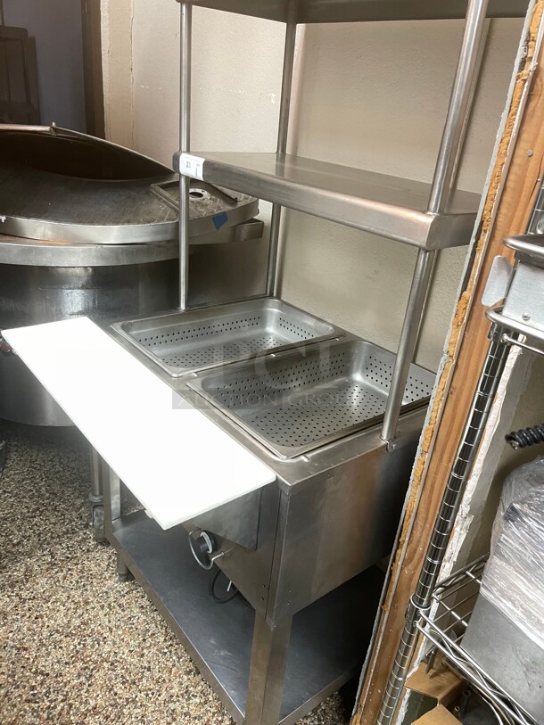 Working! Duke E302 30 3/8 inch Hot Food Table w/ (2) Wells & Cutting Board, With Double Over Shelf 115v/1ph NSF Tested and Working! - Image 4 of 7