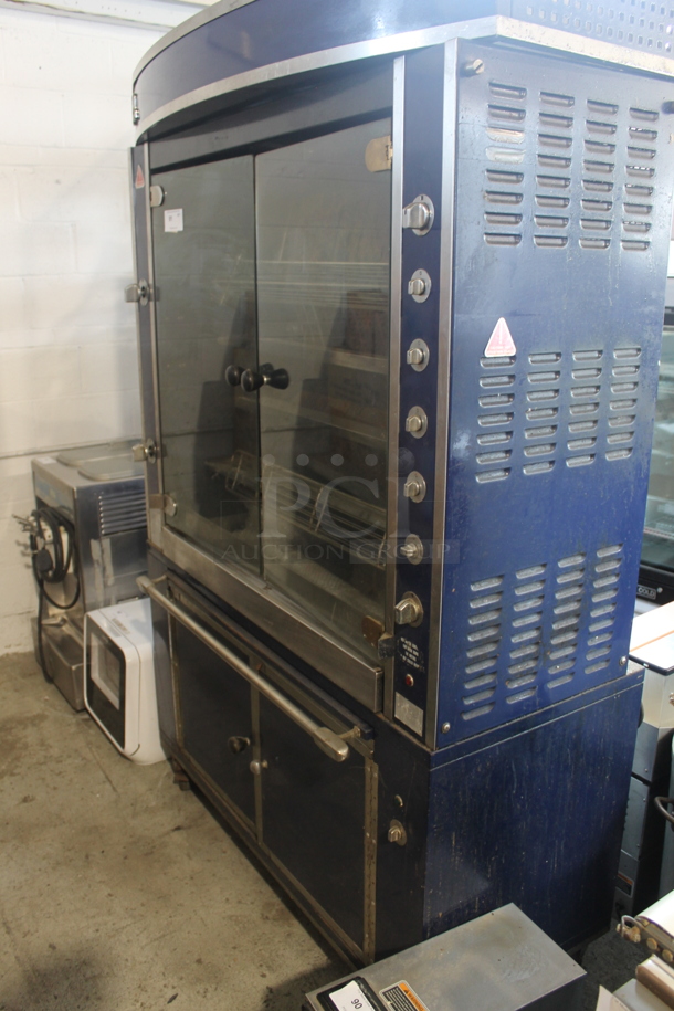 Rotisol Commercial Natural Gas Two-Door Rotisserie Oven, Blue w/ Hood - Image 3 of 7
