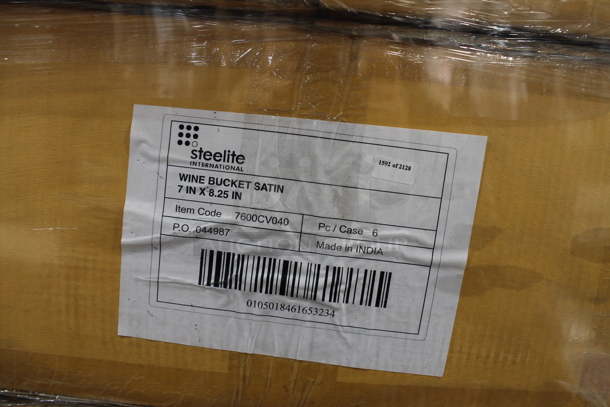 PALLET LOT of 18 Boxes of 6 BRAND NEW! Steelite 7600CV040 7"x8.25" Satin Wine Bucket. 18 Times Your Bid! - Image 3 of 4