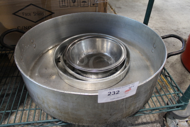 ALL ONE MONEY! Lot of Metal Stock Pot, Round Baking Pan and Bowls - Image 2 of 2