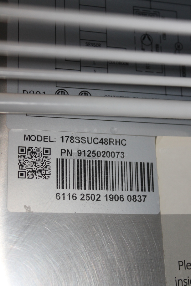 Avantco 178SSUC48RHC Stainless Steel Commercial 2 Door Undercounter Cooler on Commercial Casters. 115 Volts, 1 Phase. Tested and Working! - Image 8 of 8