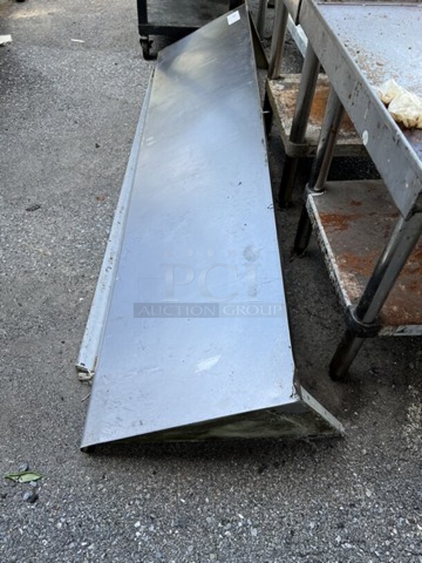 Stainless Steel Shelf w/ Wall Mount Brackets. 72x18x14 - Image 2 of 3