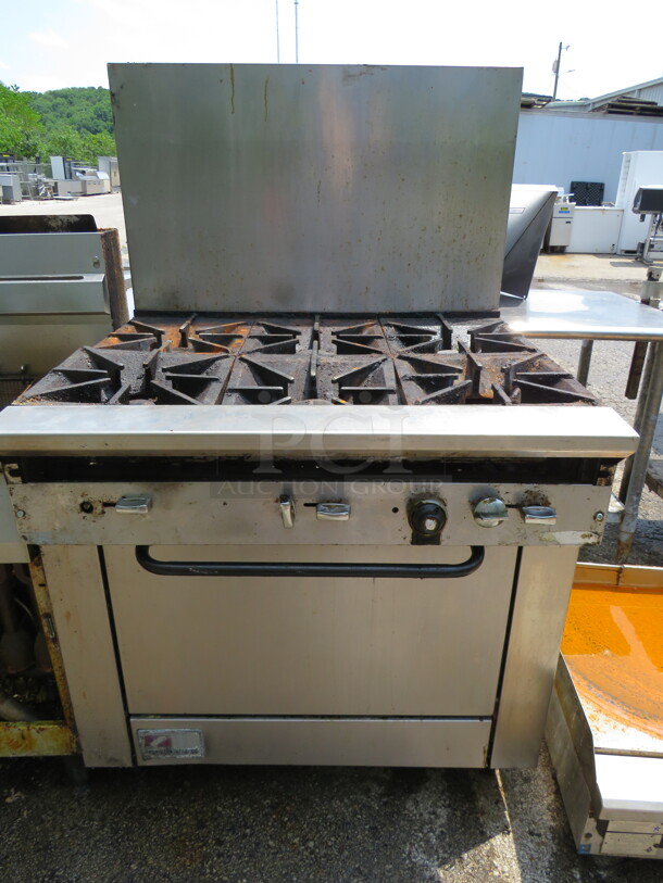 One Southbend 6 Burner Natural Gas Range. Model# X436D. 36X35X59 - Image 1 of 1