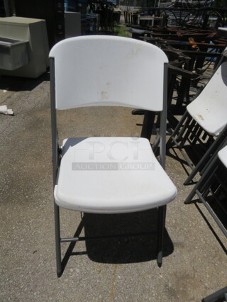 White Lifetime Folding Chair. 4XBID
