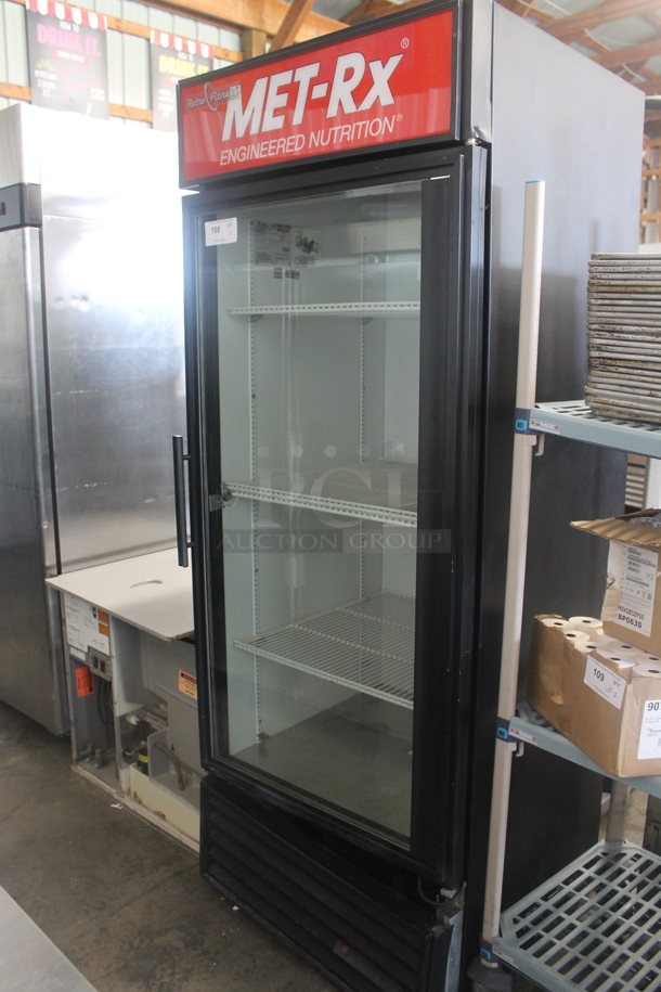 True GDM-26 Metal Commercial Single Door Reach In Cooler Merchandiser w/ Poly Coated Racks. 115 Volts, 1 Phase. Tested and Powers On But Does Not Get Cold - Image 1 of 7