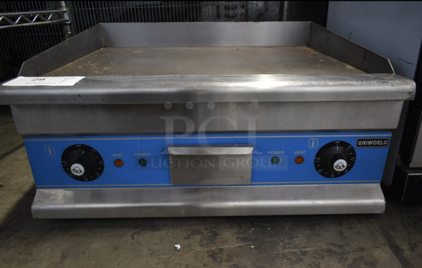 2016 Uniworld UGR-CH24 Stainless Steel Commercial Countertop Electric Powered Flat Top Griddle. 110 Volts, 1 Phase.  - Image 3 of 10
