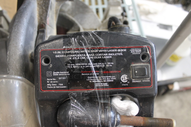 Metal Countertop 10" Compound Miter Saw w/ Laser Guide. - Image 6 of 6