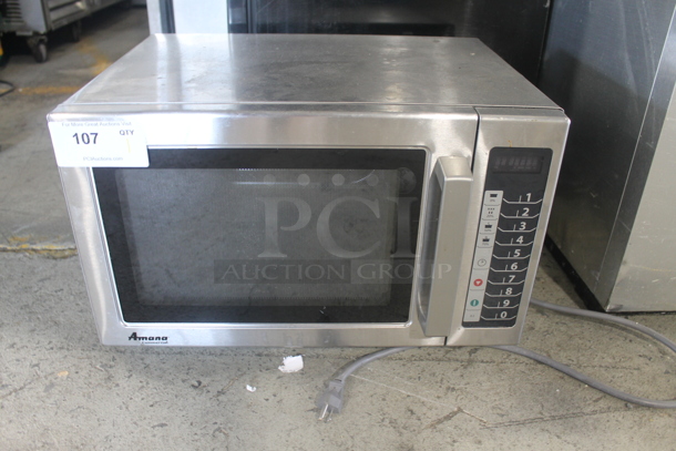 2013 Amana RCS10TS Commercial Stainless Steel Electric Microwave. 120V. 