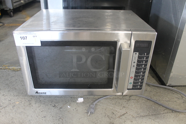 2013 Amana RCS10TS Commercial Stainless Steel Electric Microwave. 120V.  - Image 1 of 5