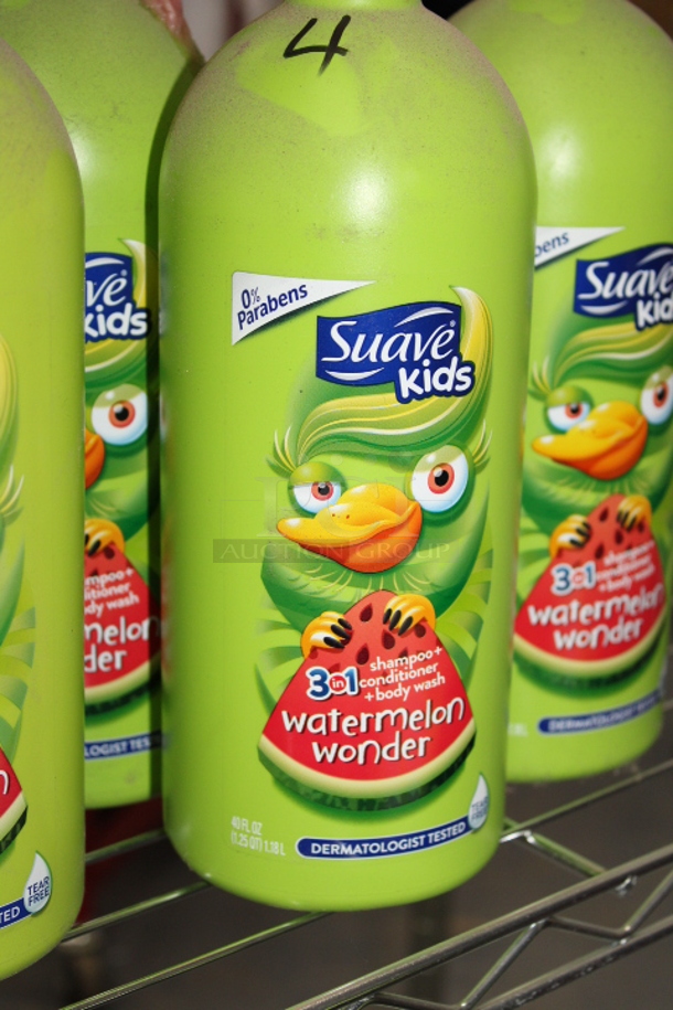 Suave Watermelon Wonder 3-in-1 Shampoo, Conditioner, Body Wash (40 Fl OZ) 4x Your Bid