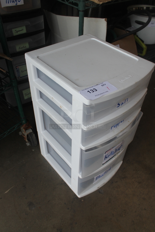 Clear and White Poly 4 Drawer Filing Cabinet. - Image 2 of 4