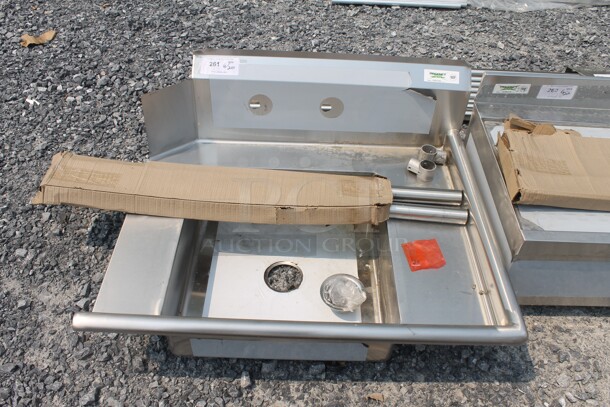 BRAND NEW SCRATCH AND DENT! Regency 600DDT36R Commercial Stainless Steel Disassembled Dirty Soiled Dish Table With Right Drainboard And Galvanized Legs.