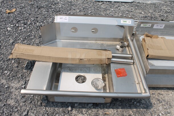 BRAND NEW SCRATCH AND DENT! Regency 600DDT36R Commercial Stainless Steel Disassembled Dirty Soiled Dish Table With Right Drainboard And Galvanized Legs. - Image 1 of 5