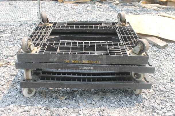 3 Black Dollies On Commercial Casters. 3 Times Your Bid!  - Image 1 of 3