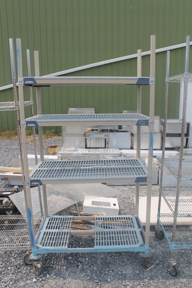 Commercial Heavy-Duty Multipurpose Duramax Style Shelving Unit On Commercial Casters.