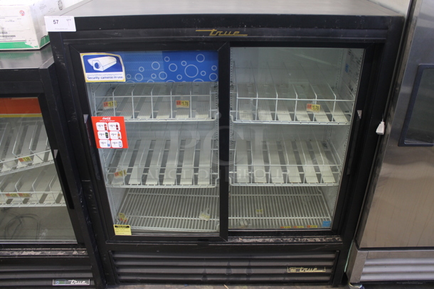 2013 True GDM-41SL-54-HC-LD ENERGY STAR Metal Commercial 2 Door Reach In Cooler Merchandiser w/ Poly Coated Racks. 115 Volts, 1 Phase. Tested and Working!