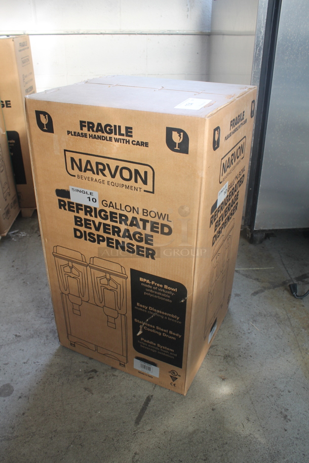 BRAND NEW IN BOX! Narvon MEGA 140S 378D10G1 Stainless Steel Commercial Single 10 Gallon Bowl Refrigerated Beverage Dispenser. 120 Volts, 1 Phase. Tested and Working! - Image 2 of 3