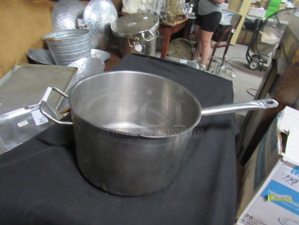 One 10 Inch Stainless Steel Stock Pot.
