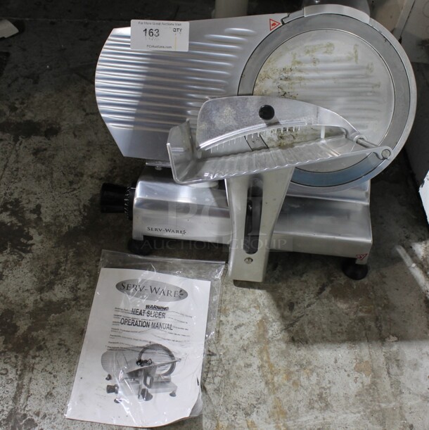 2017 Serv-Ware SLC-12 Stainless Steel Commercial Countertop Meat Slicer w/ Blade Sharpener. 110 Volts, 1 Phase. Tested and Working! - Image 1 of 7