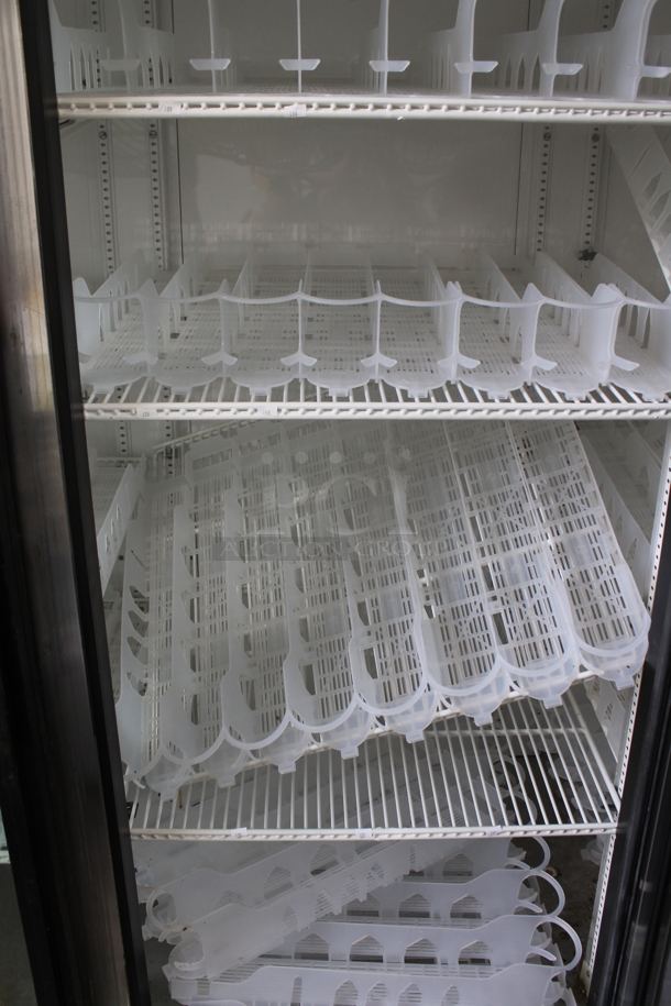 2012 True GDM-72EM-LD ENERGY STAR Metal Commercial 3 Door Reach In Cooler Merchandiser w/ Poly Coated Racks and Drink Sliders. 115 Volts, 1 Phase. Tested and Working! - Image 4 of 6