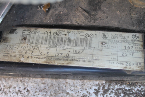 Copeland E3AM-A100-TAC-001 Commercial Condensing Unit. 208-230V, 3 Phase.  - Image 4 of 4