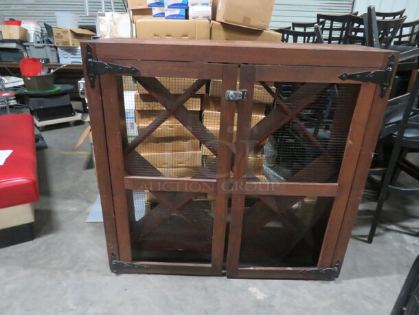 One Wooden 2 Door Locking Wine Jail. 51X17X49 - Image 1 of 3