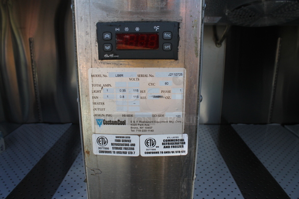 BRAND NEW SCRATCH AND DENT! CustomCool LB6R Stainless Steel Commercial 3 Door Cooler. 115 Volts, 1 Phase. Does Not Come w/ Compressor. - Image 3 of 6