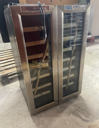 Whynter 32 Bottle Dual Zone Wine Cooler/ Brand New, dent on the top