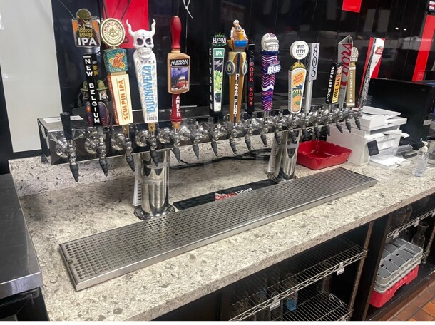 American Beverage 18 Faucet Stainless Steel Commercial Beer Tower Dispenser NSF  - Image 4 of 5