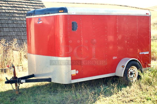PERFECT, LIKE NEW CONDITION!! 2004 Pace American CS610SA Cargo Sport Enclosed Trailer, 6ft x 10ft, Single Axle, 4 PIN Connecter, Interior Lights, Assisted Open and Close Ramp Door GVWR 2990. VIN 40LFB10194P107221 - Image 6 of 8