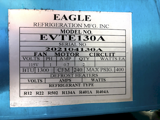OUTSTANDING!! EAGLE REFRIGERATION MFG. INC EVTE130A Vering Double Glass Door Stainless Steel Reach-In Commercial Refrigerator - IN PERFECT WORKING ORDER!!  - Image 5 of 5