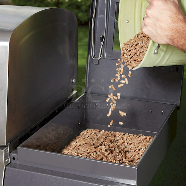 Cuisinart Woodcreek 4 -in -1 Pellet Grill, Smoke, Sear, Griddle, Grill Bluetooth Ready. 30-pound pellet hopper SEAR at high temperatures with the ceramic briquette insert. GRIDDLE with the ready to use cast iron griddle for cooking versatility. CHARCOAL perfect the flavor with the charcoal insert that lights with the turn of a knob. WIDTH: 63.15 DEPTH: 22.52 HEIGHT: 48.74 - Image 9 of 11