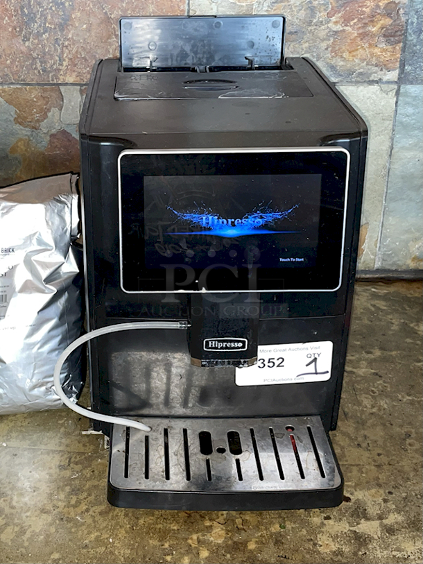 Hi-Presso Super-Automatic Programable Espresso Coffee Machine with Large 7 Inches HD TFT Display for Brewing 11 Different Varieties, Includes: Frother & Grinder. 115v - Image 1 of 4