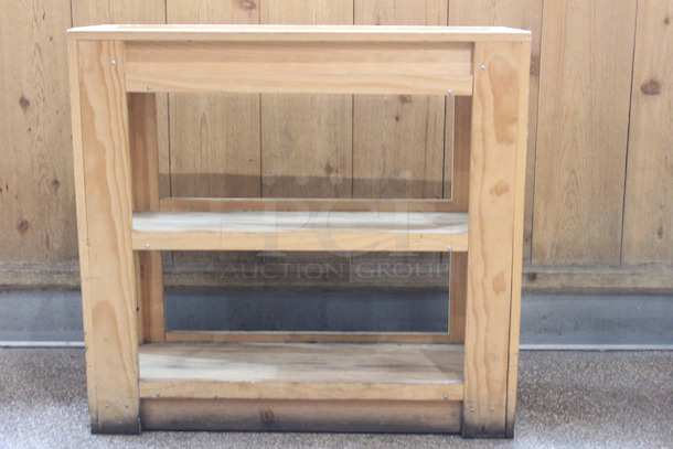 BEAUTIFUL! Wood Merchandisers. 
(1): 33-1/2x13-1/2x33-1/2
(2): 17-1/2x13x33-1/2
3x Your Bid - Image 9 of 12