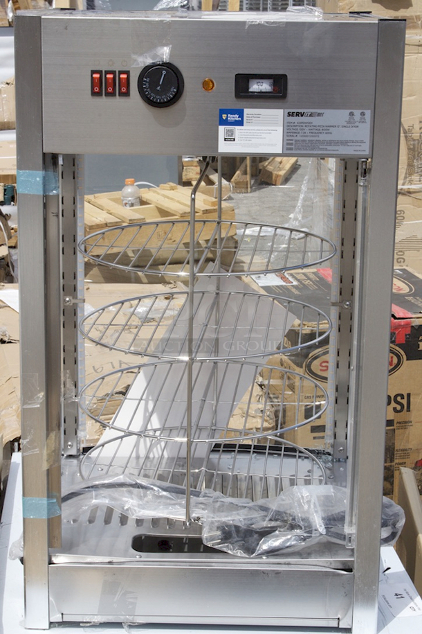 BRAND NEW SCRATCH & DENT! ServIt PDW12D1 12" Full-Service Pizza Warmer with 4-Shelf Rotating Rack. 120v. Glass Is Broken - Image 6 of 6