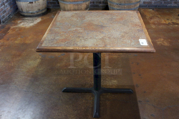 HIGH QUALITY! Solid Wood Table With Cast Iron Base.
34x34x29-1/2