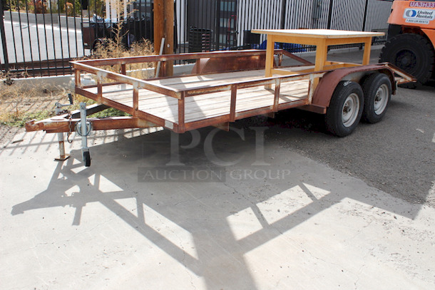PERFECT CONDITION! Heavy Duty Dual Axle Tow Behind Trailer.