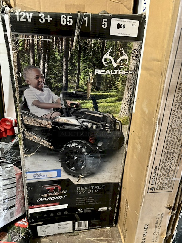 IN THE BOX! Dyncraft Realtree 24V UTV - Black. Realistic UTV Sounds, Suspension spring, Working Headlights, MP3 Input, Front Rack. - Image 6 of 6