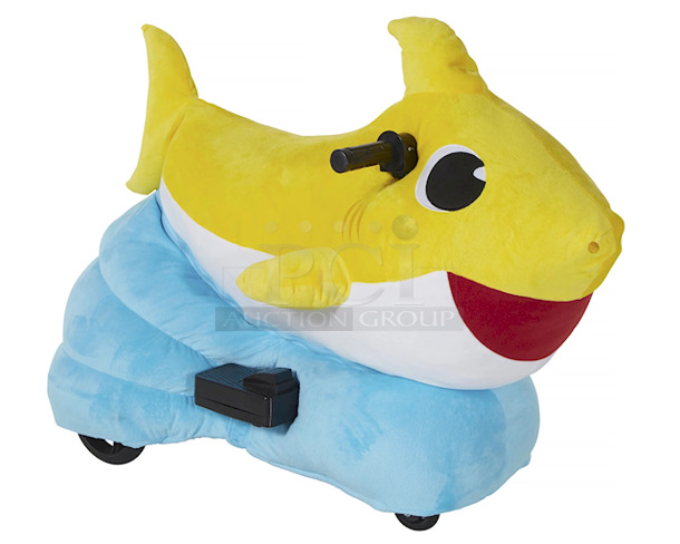 Baby Shark 6 Volt Plush Ride-On by Dynacraft. Plays Baby Shark theme song - Image 7 of 10