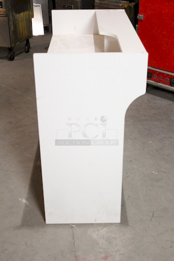 AWESOME! 48” Wooden Point of Service Station. White. 48x22-1/8x22 - Image 4 of 6